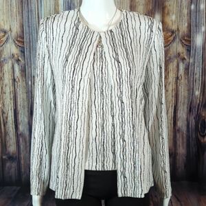Xscape Black and White Striped Blouse